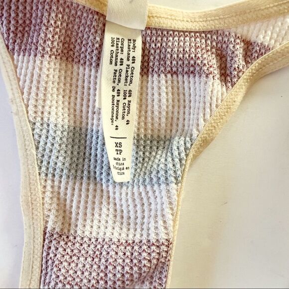 Madewell striped waffle weave bralette pajama top - Picture 3 of 6